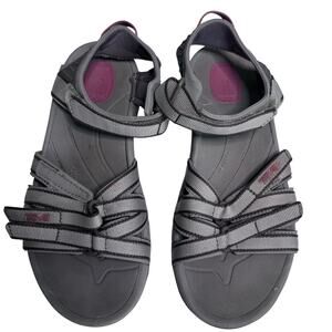 Teva Tirra Women's Sport Sandals Sz 6 Gray Pink Strap Hiking Waterproof Walking